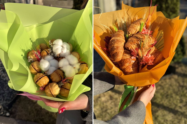 На 8 Марта жительницам Днепра дарили съедобные букеты