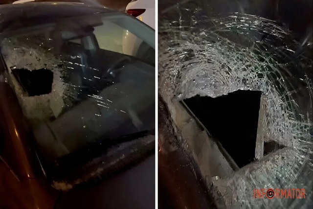 У центрі Дніпра цеглина впала на авто на Яворницького