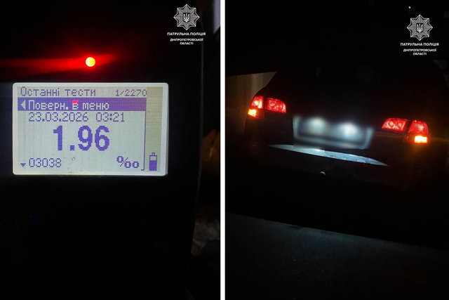 1,96 промилле алкоголя: Днепровские патрульные обнаружили трех пьяных водителей
