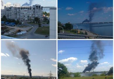 В Днепропетровске горела заброшенная фабрика