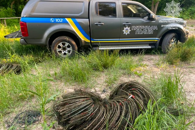 На Дніпропетровщині водний патруль виявив незаконні знаряддя лову