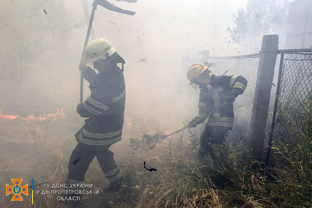 На Днепропетровщине пожарные ликвидировали пожар в экосистеме