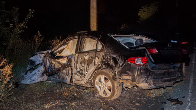 Погоня и ДТП на Запорожском шоссе: Honda вылетела с дороги