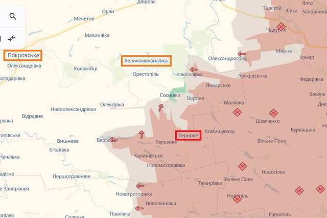 Ворог захопив Тернове у Дніпропетровській області: дані DeepState