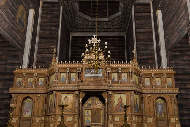 Скріншот Іконостасу у Свято-Миколаївському храмі з 3-D моделі міста Новий Кодак. Куда делась чудотворная икона из нашего города?