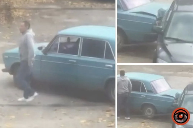 В Днепре водитель ВАЗ въехал в припаркованную Mazda и скрылся