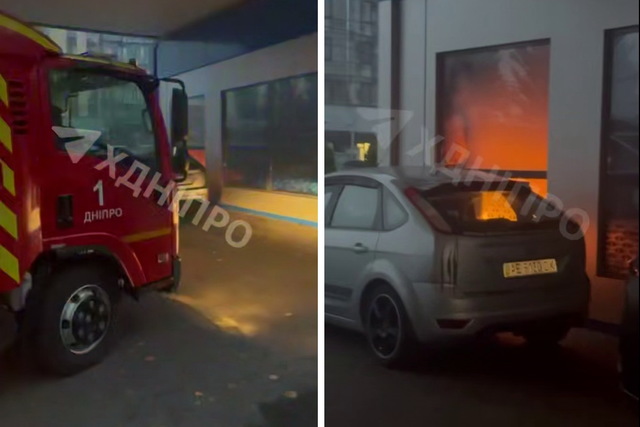 В Днепре произошел пожар на заброшенной заправке