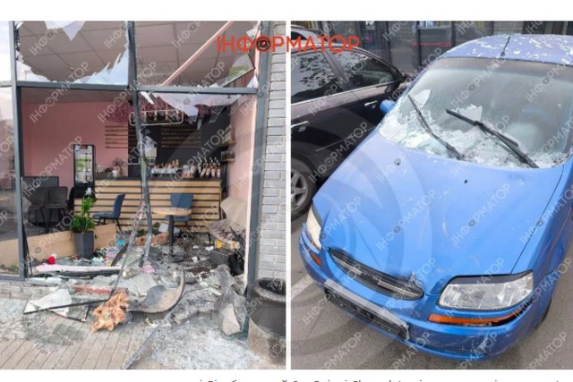 В Вольном переулке в Днепре водитель Chevrolet влетел в кафе