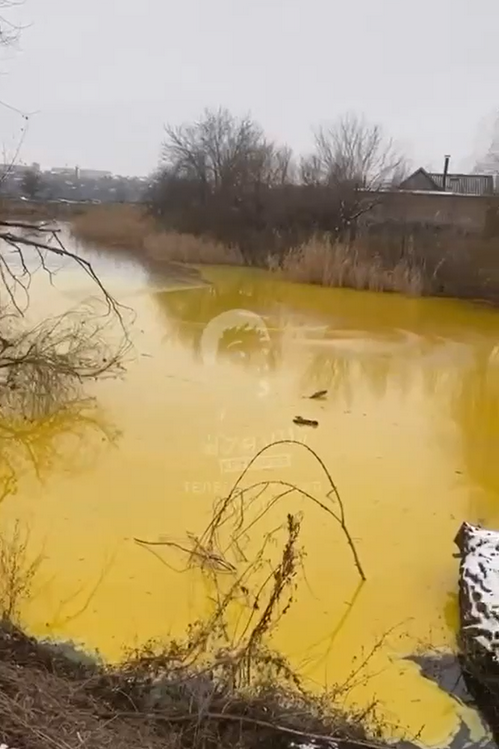 В Кривом Роге река стала химозно-желтого цвета